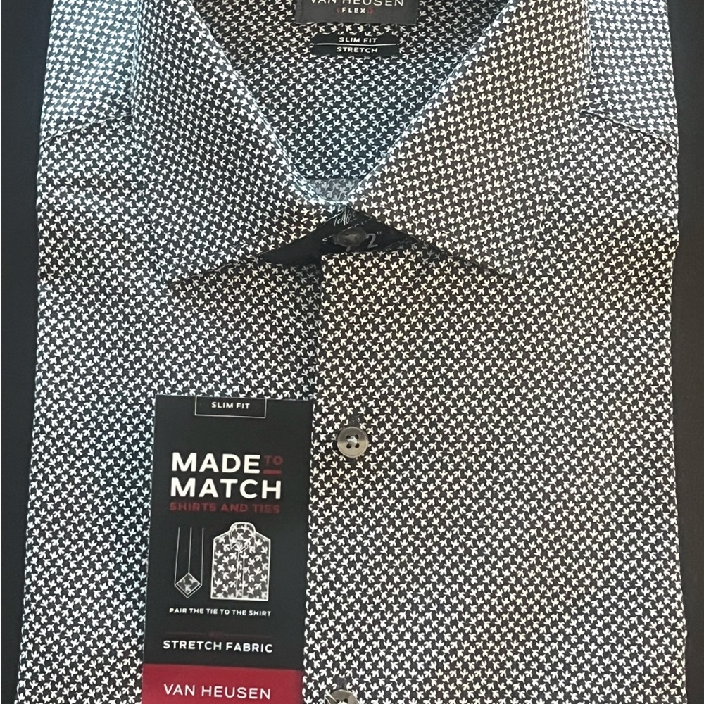 NWT New Van Heusen Slim Fit Mens Dress Shirt. 16 x 34-35